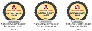 National Quality Leader 2025 for Behavioral Health, National Quality Leader 2025 for Cancer Screening, and National Quality Leader 2025 for Diabetes Health